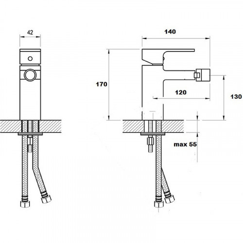 Смеситель для биде Bronze de Luxe Simple SW980 Хром латунь