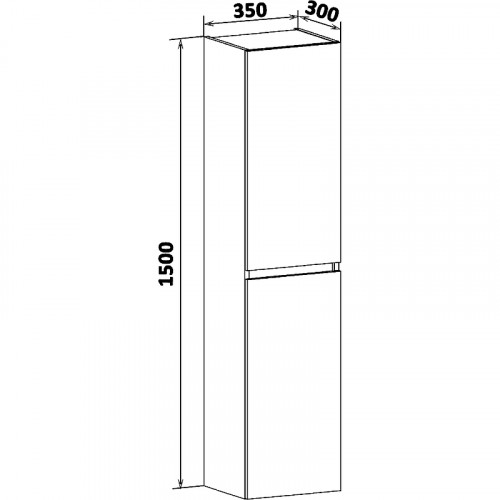 Шкаф пенал Runo Манхэттен 35 00-00001048 подвесной Белый МДФ / ЛДСП