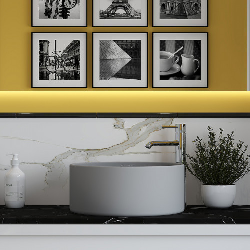 Раковина-чаша Aqueduto Espiral 40 ESP0130 Серая матовая фарфор накладная