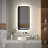Зеркало Defesto Aura 50х100 DF 2965S с подсветкой 28W-4500K/Сенсорный выключатель/Нейтральный белый свет/Черная рама