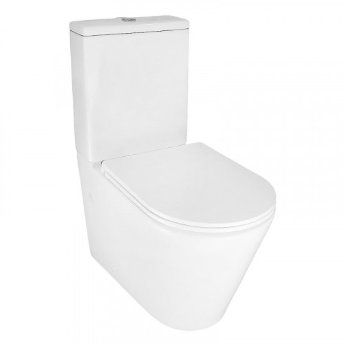 Унитаз компакт Azario Mizen AZ-8300 цвет Белый с бачком и сиденьем Микролифт