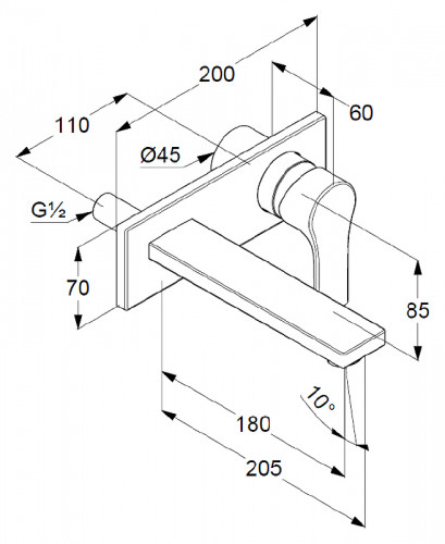 Смеситель для раковины Kludi Zenta SL 482470565 Хром латунь встраиваемый