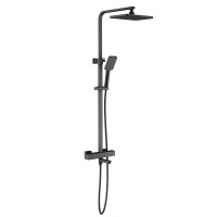 Душевая система Timo Tetra-thermo SX-0169/03 с термостатом Черная латунь на стену