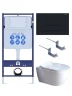 Комплект унитаза с инсталляцией Aquatek Set Aquatek Поларис-01-017 4в1 цвет Белый с сиденьем Микролифт и клавишей смыва цвет Черный матовый