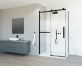 Душевой уголок Vincea Como Soft 120x90 VSR-1CS9012CLB профиль Черный стекло прозрачное