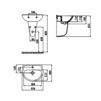 Раковина Creavit Sedef 45 TP145-00CB00E-0000 Белая фарфор подвесная