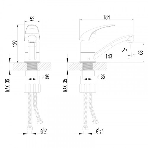 Смеситель для раковины AWP Suna S1007C цвет Хром