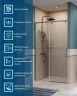 Душевая дверь BelBagno Soft Close-1 110 SOFT_CLOSE-1-BF-1-110-C-GM профиль Оружейная сталь стекло прозрачное