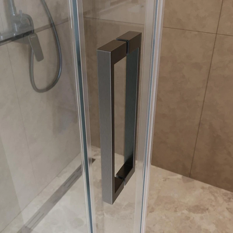 Душевая дверь BelBagno Soft Close-1 110 SOFT_CLOSE-1-BF-1-110-C-GM профиль Оружейная сталь стекло прозрачное