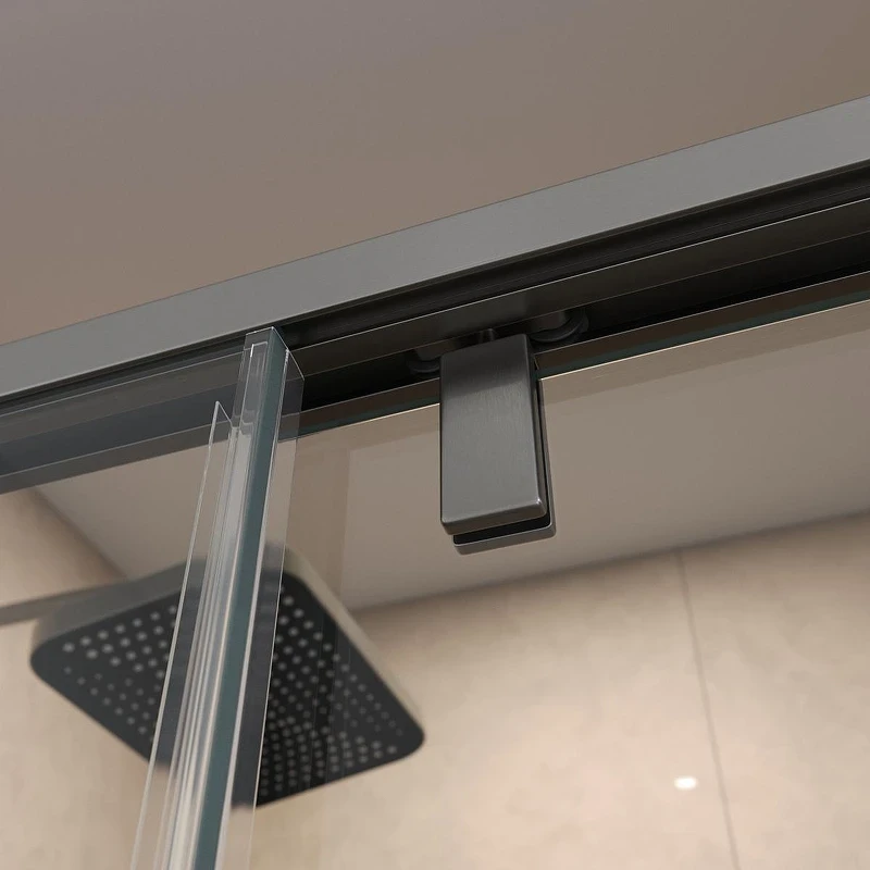 Душевая дверь BelBagno Soft Close-1 110 SOFT_CLOSE-1-BF-1-110-C-GM профиль Оружейная сталь стекло прозрачное
