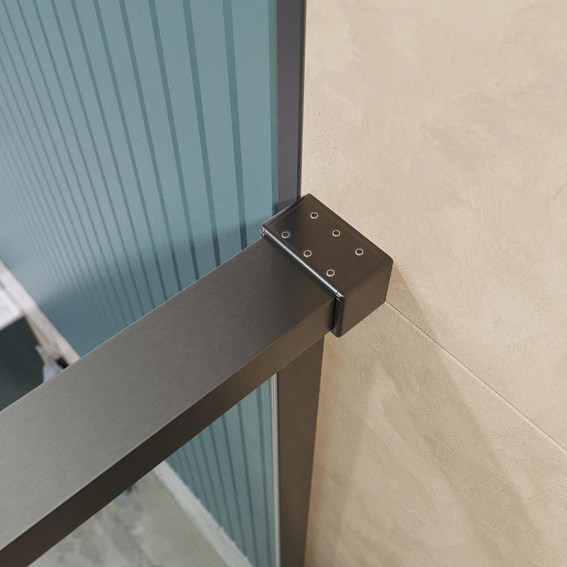 Душевая дверь BelBagno Soft Close-1 110 SOFT_CLOSE-1-BF-1-110-C-GM профиль Оружейная сталь стекло прозрачное