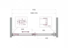 Душевая дверь BelBagno Soft Close-1 110 SOFT_CLOSE-1-BF-1-110-C-GM профиль Оружейная сталь стекло прозрачное