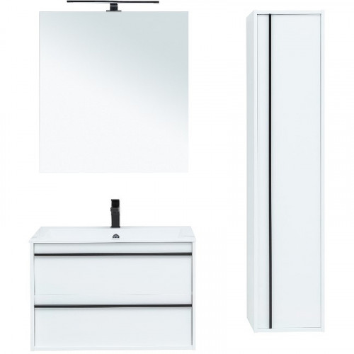 Тумба под раковину Aquanet Lino 80 253903 подвесная Белая матовая МДФ / ЛДСП