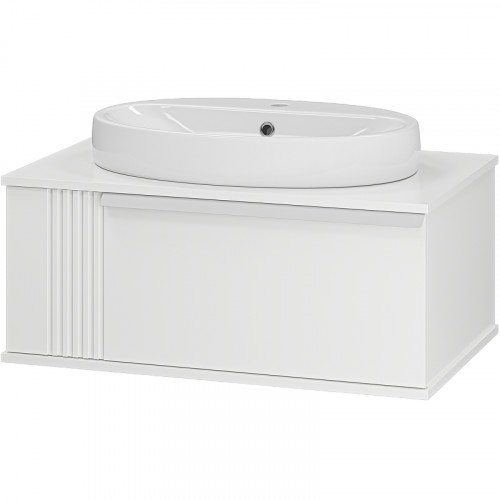 Тумба с раковиной Brevita Savoy 80 УТ000014904 подвесная Белая матовая МДФ / ЛДСП