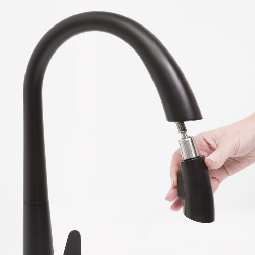 Смеситель для кухни WasserKRAFT A8667 Черный нержавеющая сталь