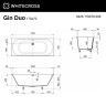 Ванна из искусственного камня Whitecross Gin Duo 170x70 0225.170070.200 цвет Белый матовый