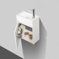 Тумба под раковину BelBagno Pietra Mini 40 PIETRA MINI-400-1A-SO-BL-L подвесная Bianco Lucido МДФ / ЛДСП