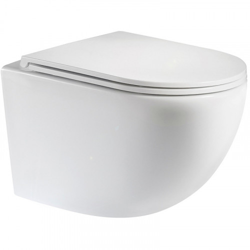 Комплект унитаза с инсталляцией Maretti Elena EA73EL56052 с сиденьем Микролифт и Черной матовой клавишей смыва фарфор подвесной