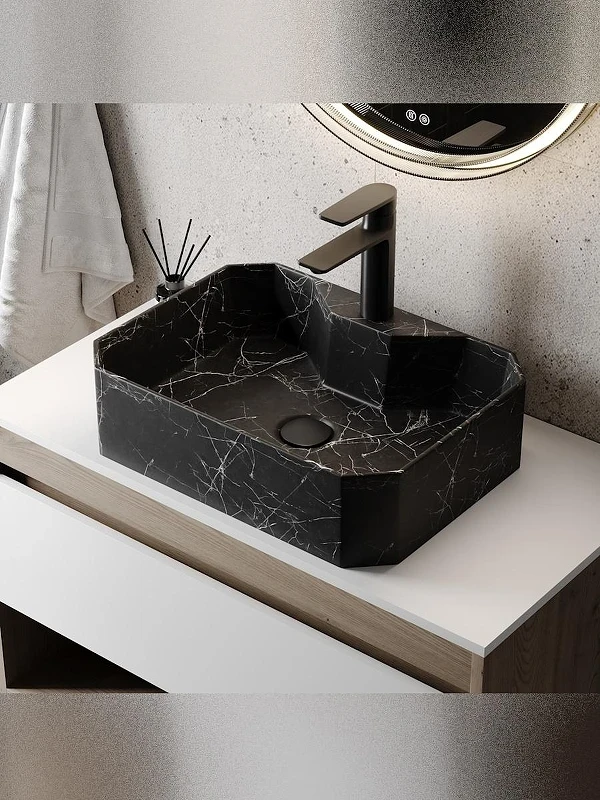 Раковина WellWant 50 WWRT1714B цвет Черный мрамор