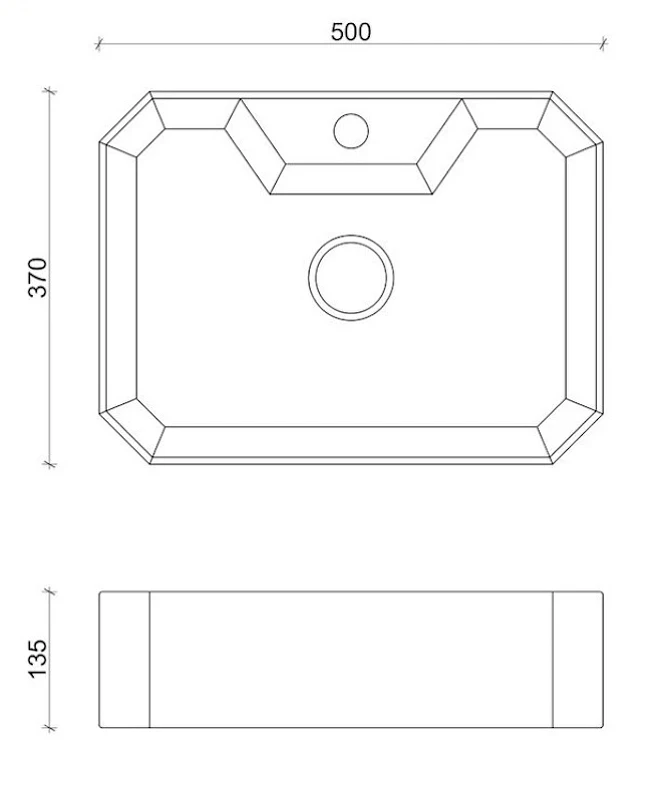 Раковина WellWant 50 WWRT1714B цвет Черный мрамор