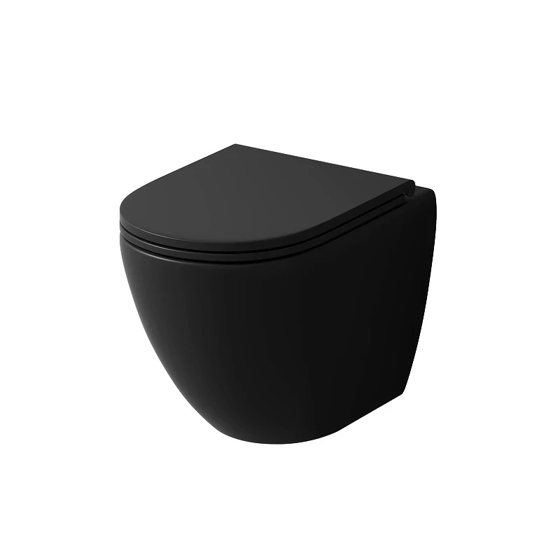 Унитаз с инсталляцией Grossman Galaxy 97.4455BMS.01.110 цвет Черный матовый с сиденьем Микролифт с клавишей смыва цвет Хром