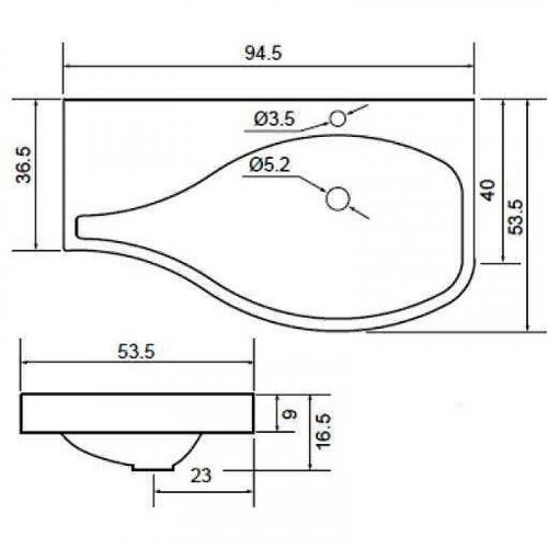 Раковина Aquanet Сопрано 95 R 169396 Белая