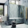 Шторка на ванну Maybah Glass MGV-62-3ш 400x1400 в широком профиле Золото стекло прозрачное