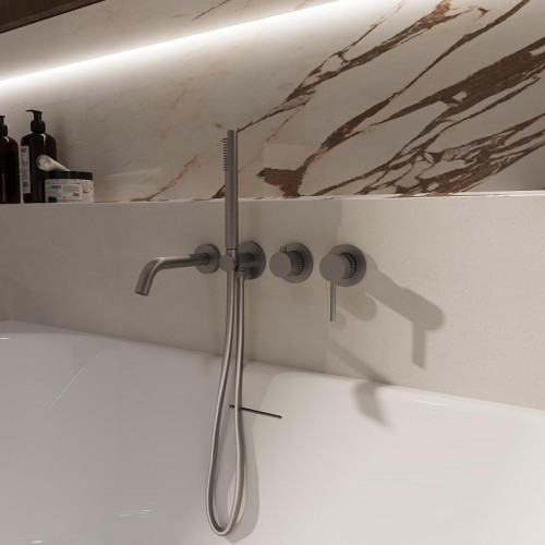 Смеситель для ванны Vincea Groove VBTW-4G1GM цвет Вороненая сталь