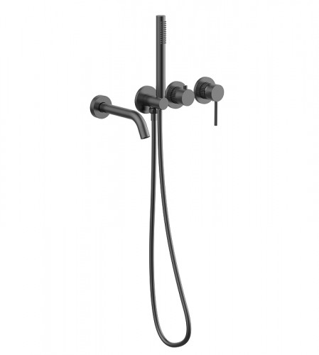 Смеситель для ванны Vincea Groove VBTW-4G1GM цвет Вороненая сталь