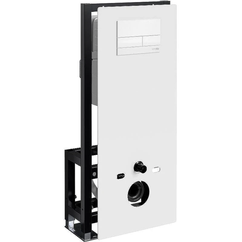 Инсталляция WasserKRAFT Glan 66TLT.010.ME.WH.WH04 для унитаза Белое стекло с Белой клавишей смыва
