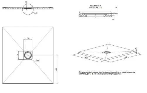 Душевой поддон из искусственного камня Allen Brau Priority 90x80 8.31001-BGM цвет Синий+Серый