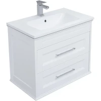 Тумба с раковиной Aquanet Бостон 80 260664 подвесная Белый матовый МДФ / ЛДСП