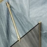 Шторка на ванну Maybah Glass MGV-125-3у 340x1400 в узком профиле Золото стекло бронзовое матовое