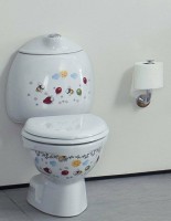 Унитаз компакт Creavit Cocuk CK310-11CB00E-FF00 Белый с декором без сиденья и бачка фарфор напольный