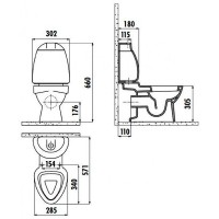 Унитаз компакт Creavit Cocuk CK310-11CB00E-FF00 Белый с декором без сиденья и бачка фарфор напольный