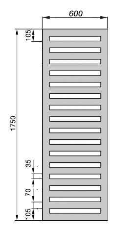 Водяной полотенцесушитель Zehnder Metropolitan Bar MEP-180-060 Белый