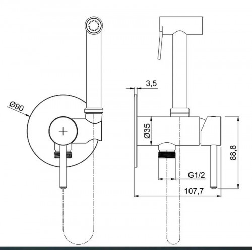 Гигиенический душ со смесителем Splendy Joy JO219YU1KLNB цвет Никель брашированный