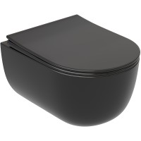 Унитаз Ceramicanova Modena Rimless CN6063MB подвесной Черный матовый с сиденьем Микролифт фарфор подвесной