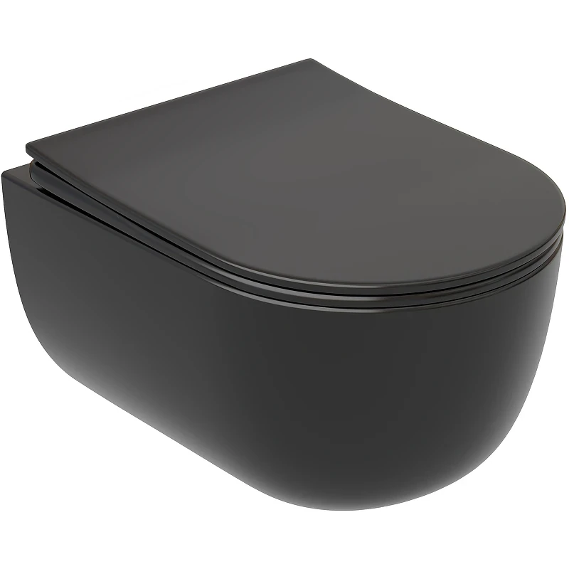 Унитаз Ceramicanova Modena Rimless CN6063MB подвесной Черный матовый с сиденьем Микролифт фарфор подвесной