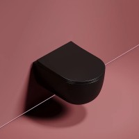 Унитаз Ceramicanova Modena Rimless CN6063MB подвесной Черный матовый с сиденьем Микролифт фарфор подвесной