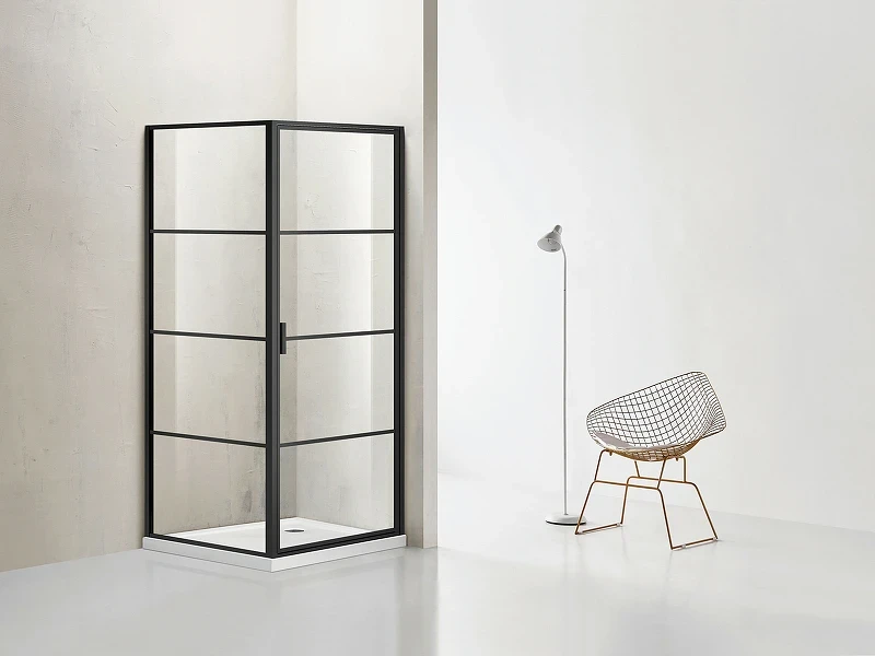 Душевой уголок Azario Richmond 90х90 AZ-NAG1221 900 BLACK профиль Черный стекло прозрачное