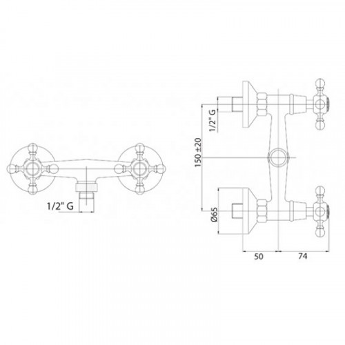 Смеситель для душа Cezares Golf GOLF-DS-01 Хром