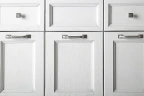 Комплект мебели для ванной ASB-Woodline Гранда 105 Белый с патиной Серебро массив дерева