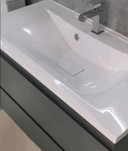 Тумба под раковину Art&Max AM-Bianchi-1000-2C-SO-GM подвесная Серый матовый МДФ / ЛДСП