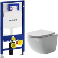 Комплект унитаза Ceramicanova Form CN3009 с инсталляцией Geberit Duofix Sigma UP320 111.300.00.5 с сиденьем Микролифт фарфор подвесной