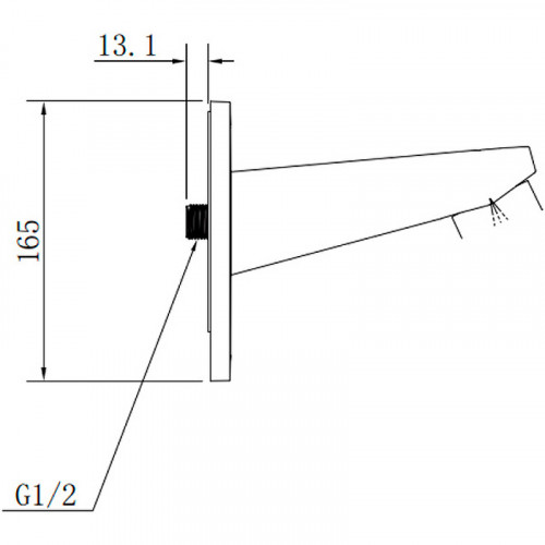 Кронштейн для верхнего душа AQUAme AQM8701CR Хром латунь на стену