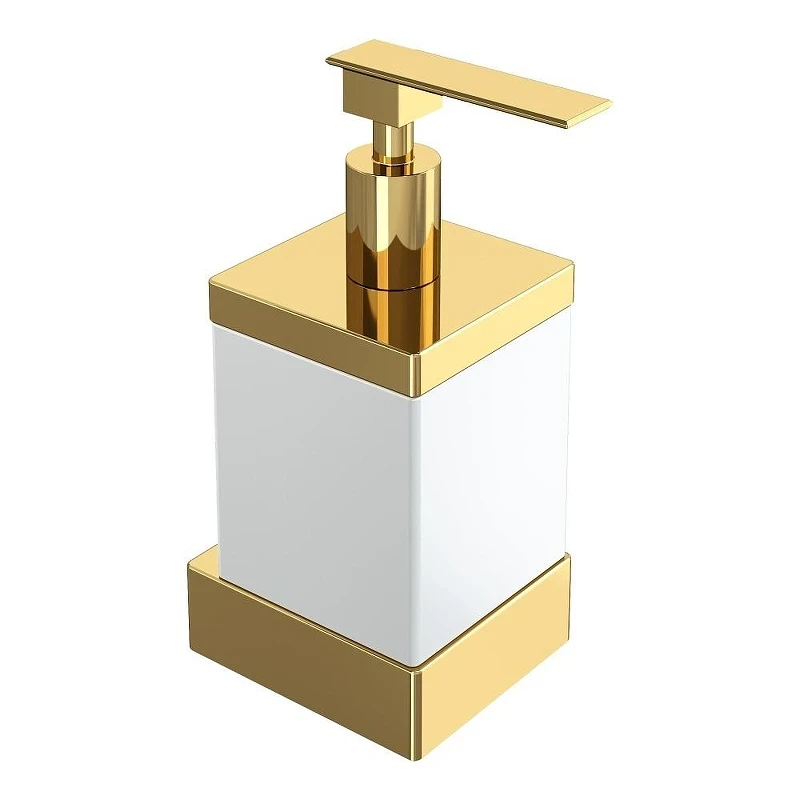Дозатор для жидкого мыла Boheme Qubic 10727-G цвет Золото