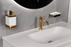 Дозатор для жидкого мыла Boheme Qubic 10727-G цвет Золото