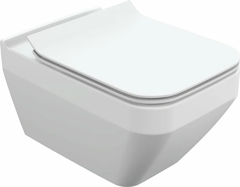 Комплект унитаза с инсталляцией Cersanit Crea Square CO DPL EO slim 63997 с сиденьем Микролифт фарфор подвесной