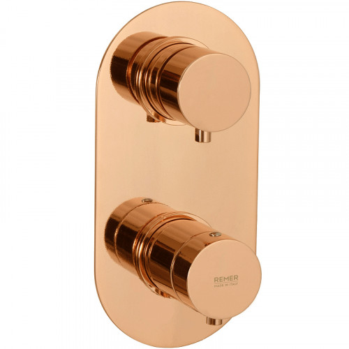 Смеситель для душа Remer Minimal Thermo NT93KBRL с термостатом Медь глянцевая латунь встраиваемый